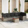 Image de vidaXL Ensemble de canapé de jardin avec stockage 7 pcs Gris polyrotin