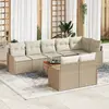 Image de vidaXL Ensemble de canapé de jardin 9 pcs Beige et crème polyrotin