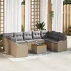 Image de vidaXL Ensemble de canapé de jardin 10 pc Beige et Gris clair