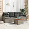 Image de vidaXL Ensemble de canapé de jardin 5 pc Gris polyrotin