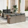 Image de vidaXL Ensemble de canapé de jardin 6 pc Gris polyrotin