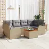 Image de vidaXL Ensemble de canapé de jardin 7 pc Beige et Gris clair polyrotin
