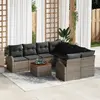 Image de vidaXL Ensemble de canapé de jardin avec stockage 9 pcs Gris polyrotin