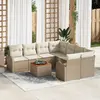 Image de vidaXL Ensemble de canapé de jardin 9 pcs Beige et crème polyrotin