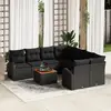 Image de vidaXL Ensemble de canapé de jardin avec stockage 9 pcs Noir polyrotin