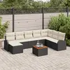 Image de vidaXL Ensemble de canapé de jardin 9 pcs Noir et Crème polyrotin
