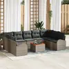 Image de vidaXL Ensemble de canapé de jardin 10 pcs Gris polyrotin