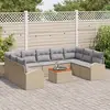 Image de vidaXL Ensemble de canapé de jardin 10 pcs Beige et Gris clair