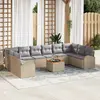 Image de vidaXL Ensemble de canapé de jardin 11 pcs Beige et Gris clair