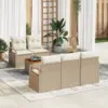 Image de vidaXL Ensemble de canapé de jardin 6 pcs Beige et crème polyrotin