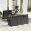 Image de vidaXL Ensemble de canapé de jardin 6 pc Noir polyrotin