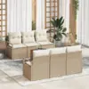 Image de vidaXL Ensemble de canapé de jardin 7 pcs Beige et crème polyrotin