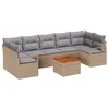 Image de vidaXL Ensemble de salon de jardin 8 pcs Beige, gris clair