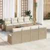Image de vidaXL Ensemble de canapé de jardin 9 pcs Beige et crème polyrotin