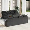 Image de vidaXL Ensemble de canapé de jardin 9 pc Noir polyrotin