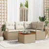 Image de vidaXL Ensemble de canapé de jardin 5 pcs Beige et crème polyrotin