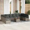 Image de vidaXL Ensemble de canapé de jardin 11 pc Gris polyrotin