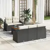 Image de vidaXL Ensemble de canapé de jardin 6 pc Noir et Crème polyrotin