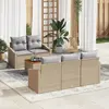 Image de vidaXL Ensemble de canapé de jardin 6 pc Beige et Gris clair polyrotin