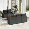 Image de vidaXL Ensemble de canapé de jardin avec stockage 6 pcs Noir polyrotin