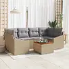 Image de vidaXL Ensemble de canapé de jardin 7 pc Beige et Gris clair polyrotin