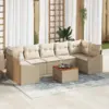 Image de vidaXL Ensemble de canapé de jardin 8 pc Beige et crème polyrotin