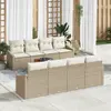 Image de vidaXL Ensemble de canapé de jardin 9 pcs Beige et crème polyrotin