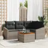 Image de vidaXL Ensemble de canapé de jardin 5 pc Gris polyrotin