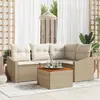 Image de vidaXL Ensemble de canapé de jardin 5 pc Beige et crème polyrotin