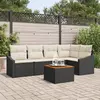 Image de vidaXL Ensemble de canapé de jardin 6 pc Noir et Crème polyrotin