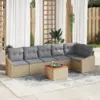 Image de vidaXL Ensemble de canapé de jardin 7 pcs Beige et Gris clair