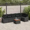 Image de vidaXL Ensemble de canapé de jardin avec stockage 7 pcs Noir polyrotin