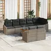 Image de vidaXL Ensemble de canapé de jardin 9 pc Gris polyrotin