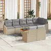 Image de vidaXL Ensemble de canapé de jardin 9 pc Beige et Gris clair polyrotin