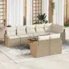 Image de vidaXL Ensemble de canapé de jardin 9 pcs Beige et crème polyrotin