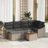 Image de vidaXL Ensemble de canapé de jardin avec stockage 7 pcs Gris polyrotin