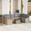 Image de vidaXL Ensemble de canapé de jardin 10 pc Beige et Gris clair