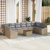 Image de vidaXL Ensemble de canapé de jardin 11 pcs Beige et Gris clair