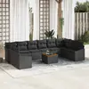 Image de vidaXL Ensemble de canapé de jardin 11 pcs Noir polyrotin