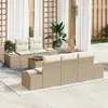 Image de vidaXL Ensemble de canapé de jardin 6 pcs Beige et crème polyrotin