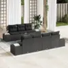 Image de vidaXL Ensemble de canapé de jardin avec stockage 8 pcs Noir polyrotin