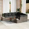 Image de vidaXL Ensemble de canapé de jardin 9 pc Gris polyrotin