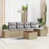 Image de vidaXL Ensemble de canapé de jardin 6 pcs Beige et Gris clair