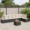 Image de vidaXL Ensemble de canapé de jardin 7 pc Noir et Crème polyrotin