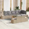 Image de vidaXL Ensemble de canapé de jardin 9 pc beige et gris clair
