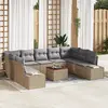 Image de vidaXL Ensemble de canapé de jardin 10 pcs beige et gris clair