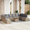 Image de vidaXL Ensemble de canapé de jardin 11 pcs beige et gris clair