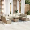 Image de vidaXL Ensemble de canapé de jardin 11 pcs Beige et blanc