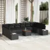 Image de vidaXL Ensemble de canapé de jardin avec stockage 11 pcs Noir