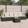 Image de vidaXL Ensemble de canapé de jardin 5 pc Noir Poly rotin